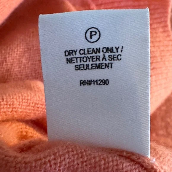 10C Derek Lam Cusp Cashmere V Neck Sweater Size XL‎ Orange Asymmetrical Hem - Picture 8 of 8